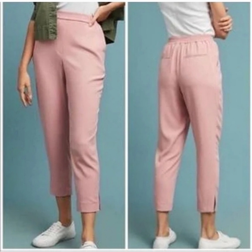 NWT Anthropologie The Essential Crepe Pull On Pants in Pink Size Large - Picture 4 of 15